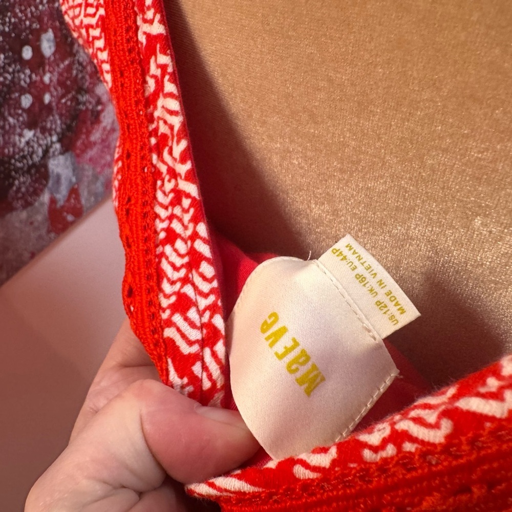 Maeve Emma Red and White Geometric Mini Dress - Picture 5 of 9